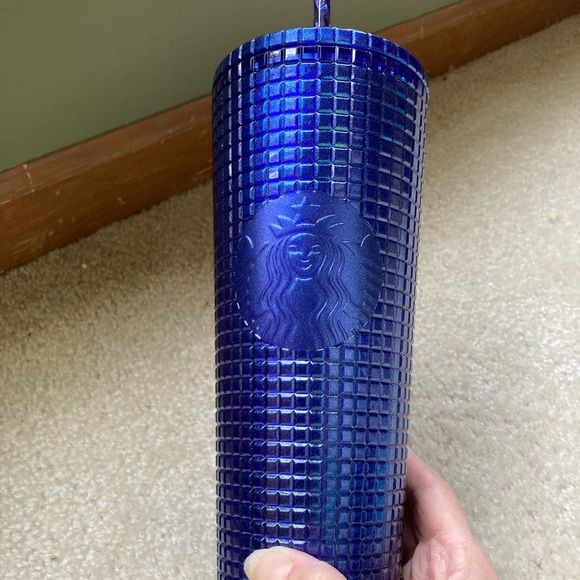 Starbucks Other - NWT Starbucks Cobalt Grid Midnight Blue Purple Cold Cup (24 oz) Tumbler l